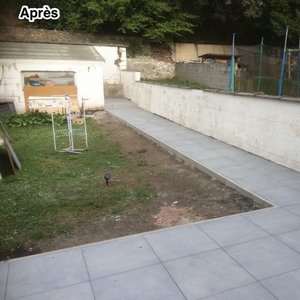 Terrasse en carrelage sur colle