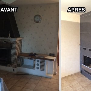 Carrelage d'un feu ouvert