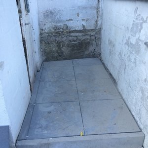 Carrelage d'un terrasse en pose collée